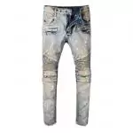 balmain jeans stretch distressed skinny point de peinture